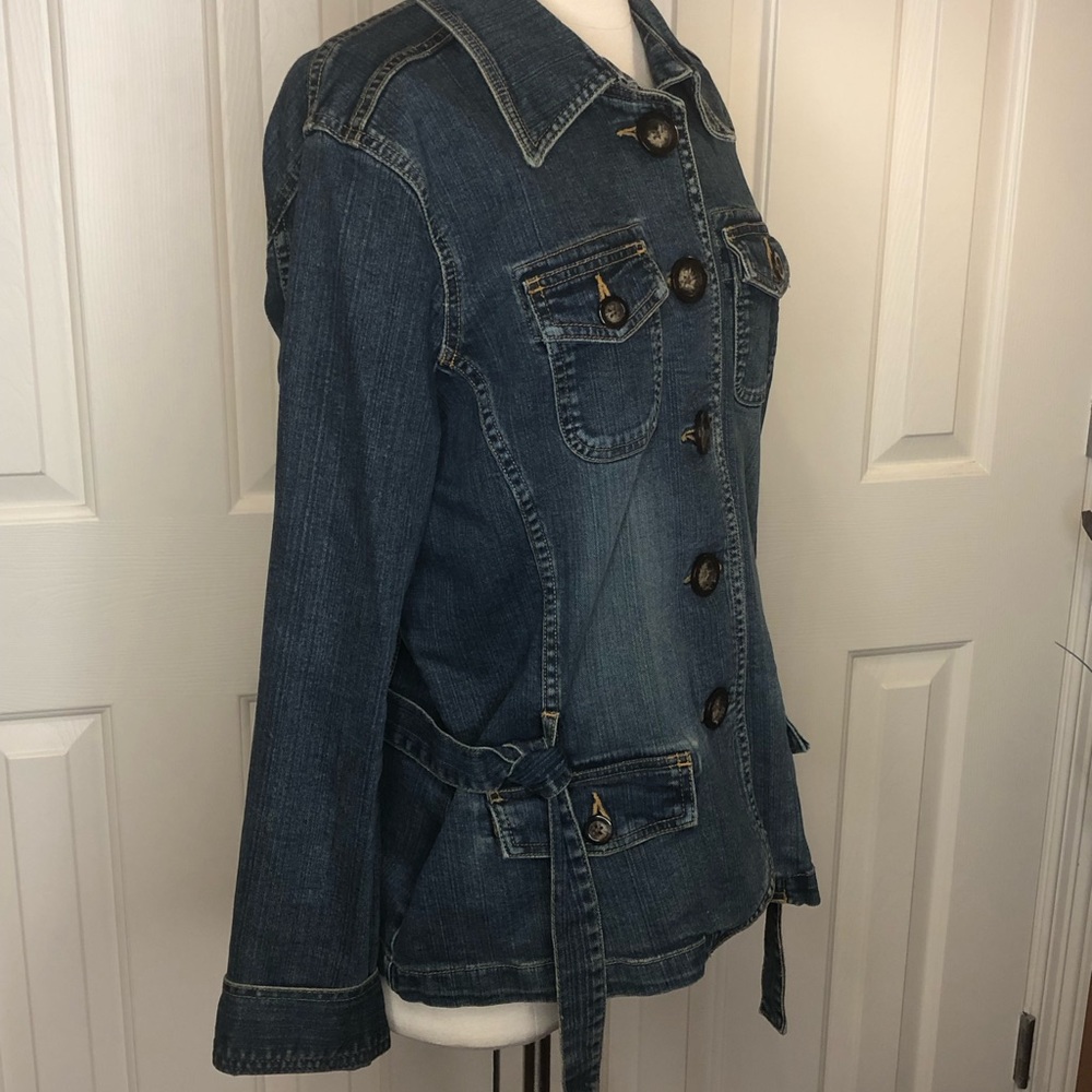 Mossimo Stretch Denim Jacket (Distressed Look) Xl - image 6